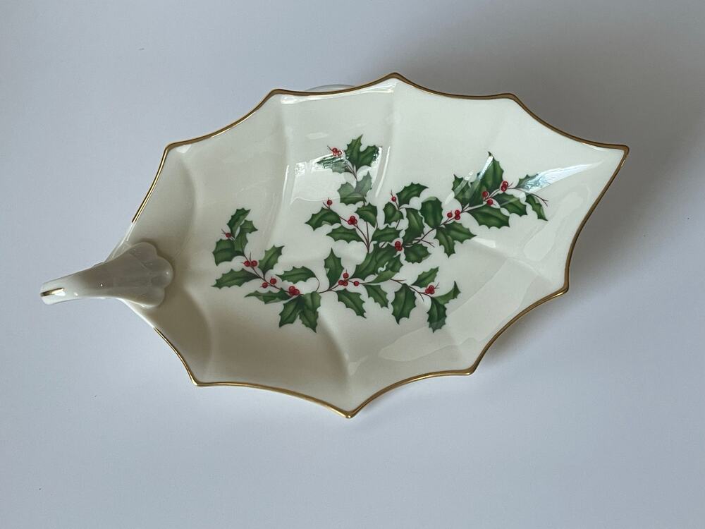 Lenox Holiday DISH Tray Berries Christmas 24K Gold USA